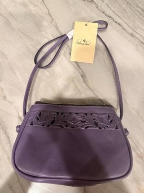 Patricia Nash Handbags - Patricia Nash Cavo Border Tooled Collection Amethyst Small Zip Crossbody Bag